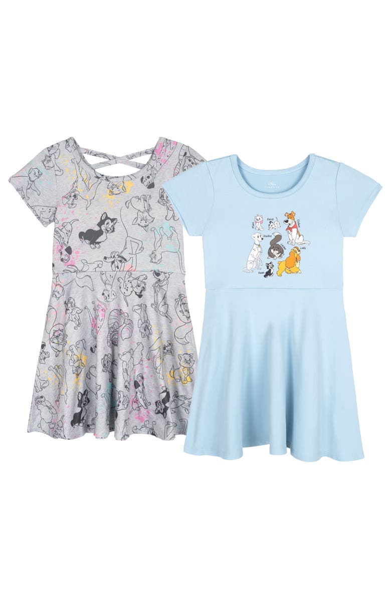 Disney 2-Piece Skater Dress Set, Main, color, Lady Marie Blue Grey