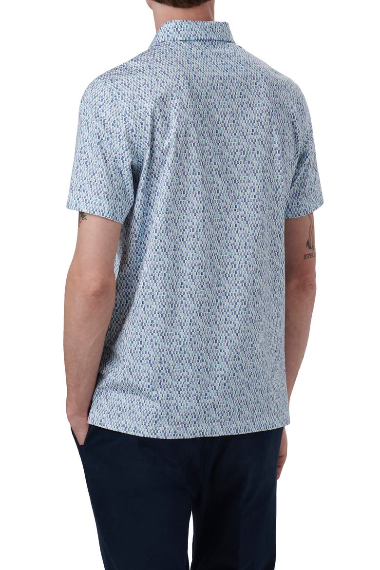 Victor OoohCotton® Tile Print Polo, Alternate, color, PEACOCK