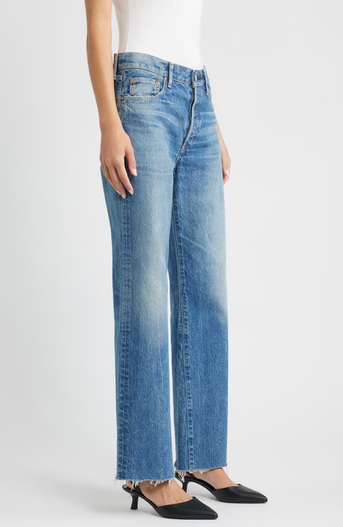 Moussy Vintage Atlantis Remake Raw Hem Flare Jeans In Blue