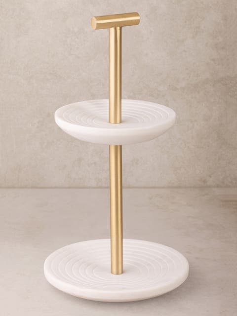 Regalia Tiered Marble Jewelry Stand