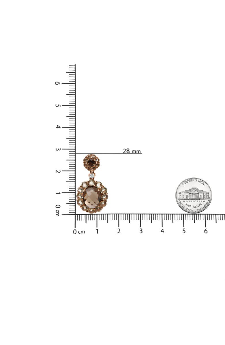 Haus of Brilliance 18K Gold Diamond Accent & Lemon & Smoky Color Quartz Gemstone Dangle Drop Earring, Alternate, color, Pink