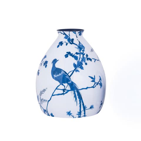 Decorative Vases Chinoiserie Vase Large Elegant Blue and White Ceramic Tabletop Modern Living Room