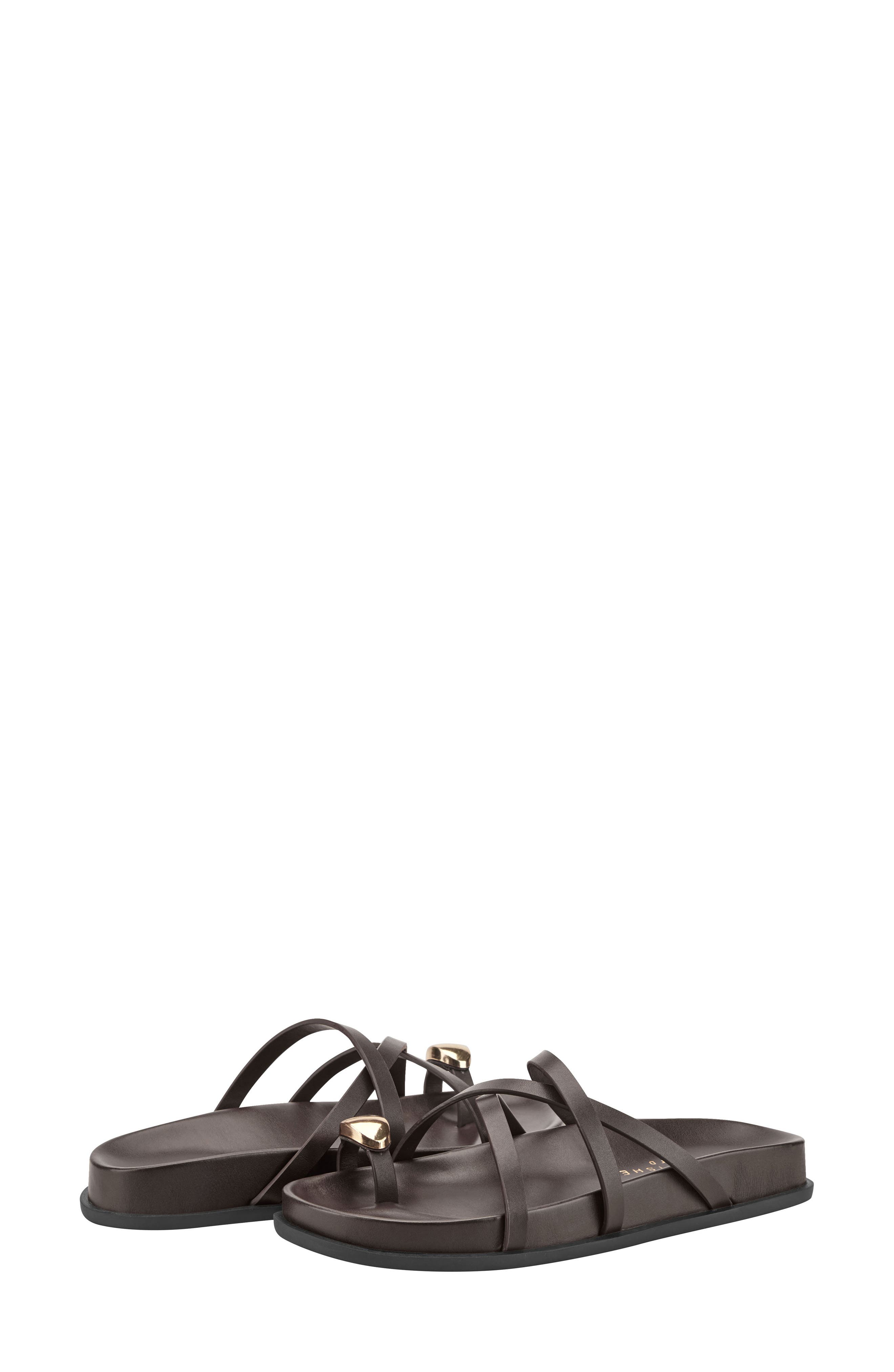 Braidey Slide Sandal, Alternate, color, DARK BROWN