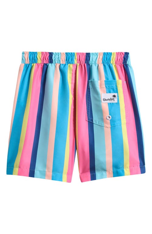 Boardies Kids' Stripe Swim Trunks In Blue Multi