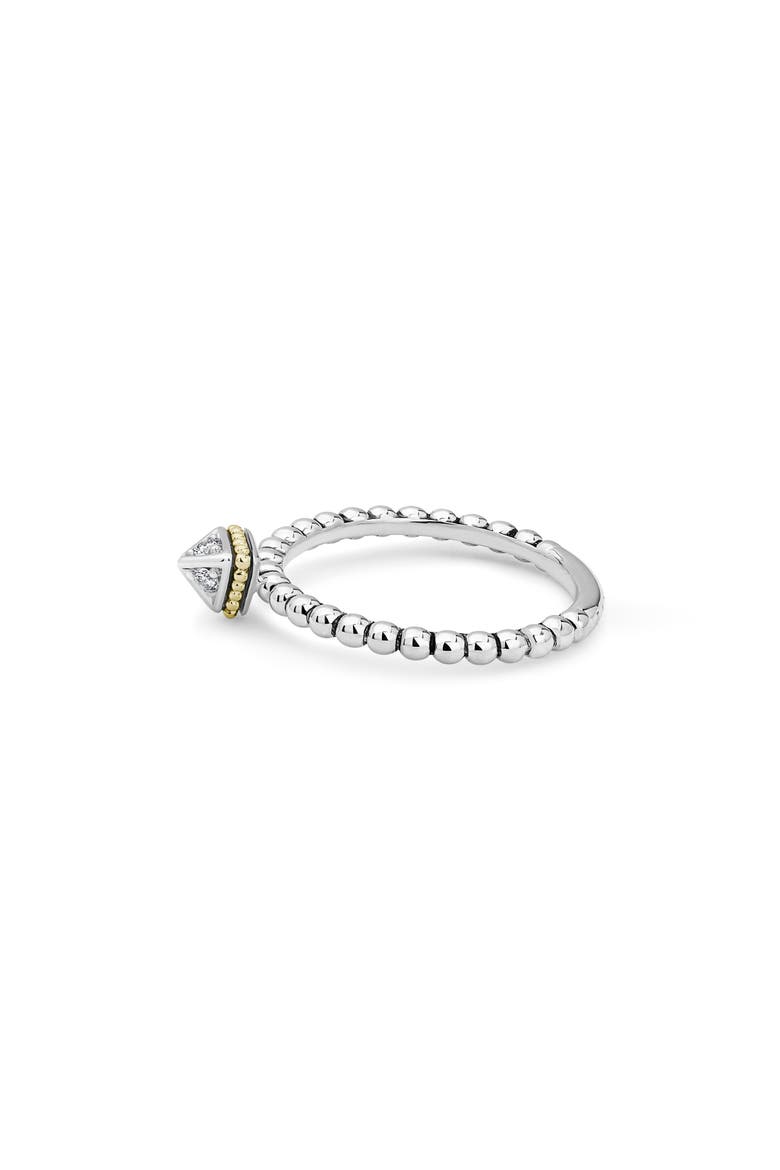 KSL Diamond Pyramid Stacking Ring, Alternate, color, SILVER/ DIAMOND
