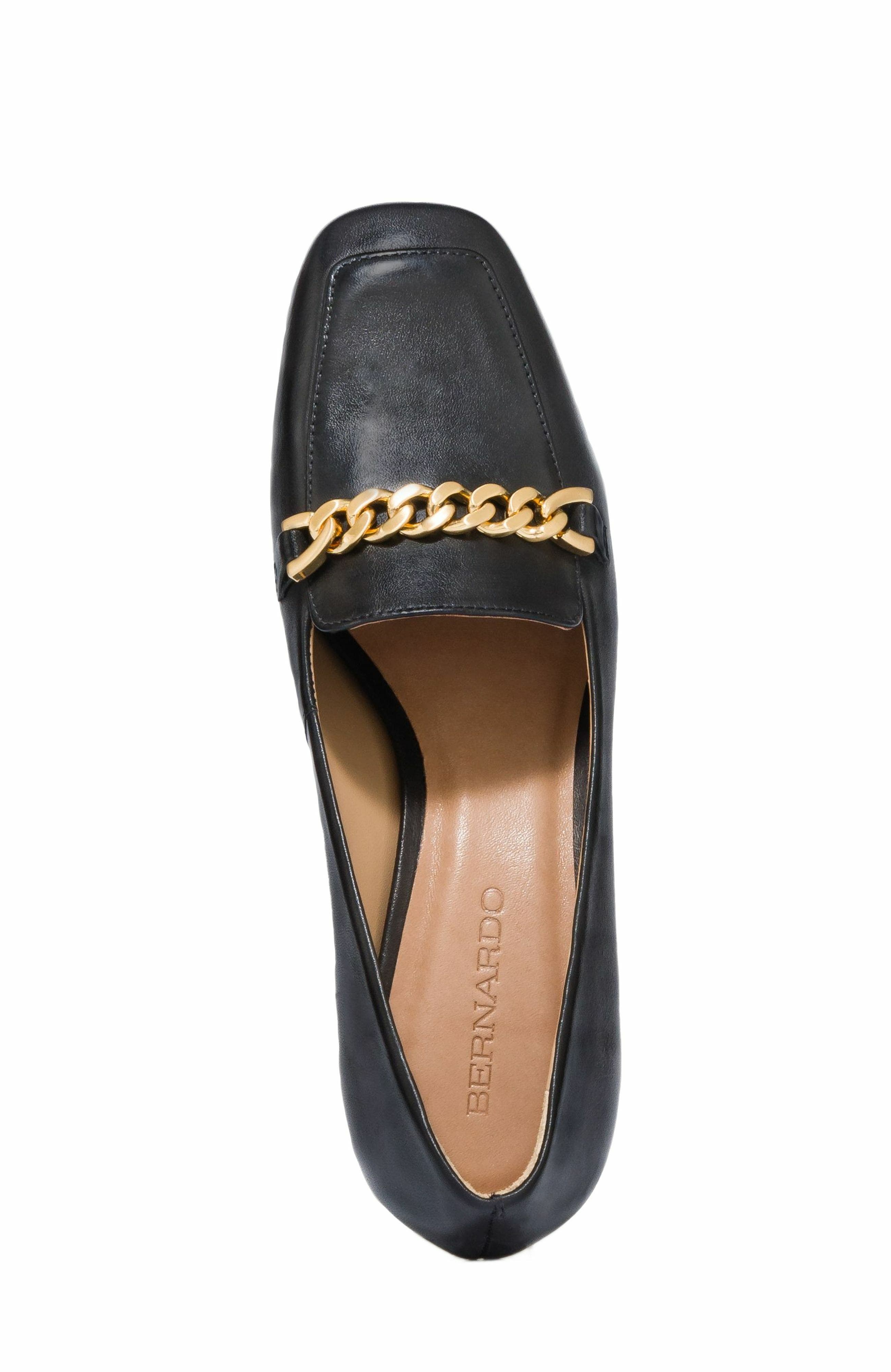 Bernardo Footwear Avery Heeled Chain Loafer, Alternate, color, 