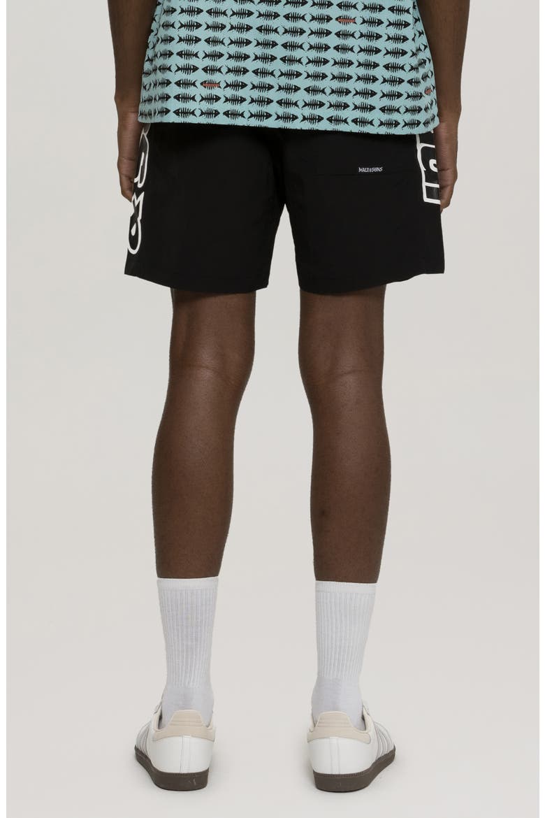 Billboard Nylon Swim Trunks, Alternate, color, BLACK