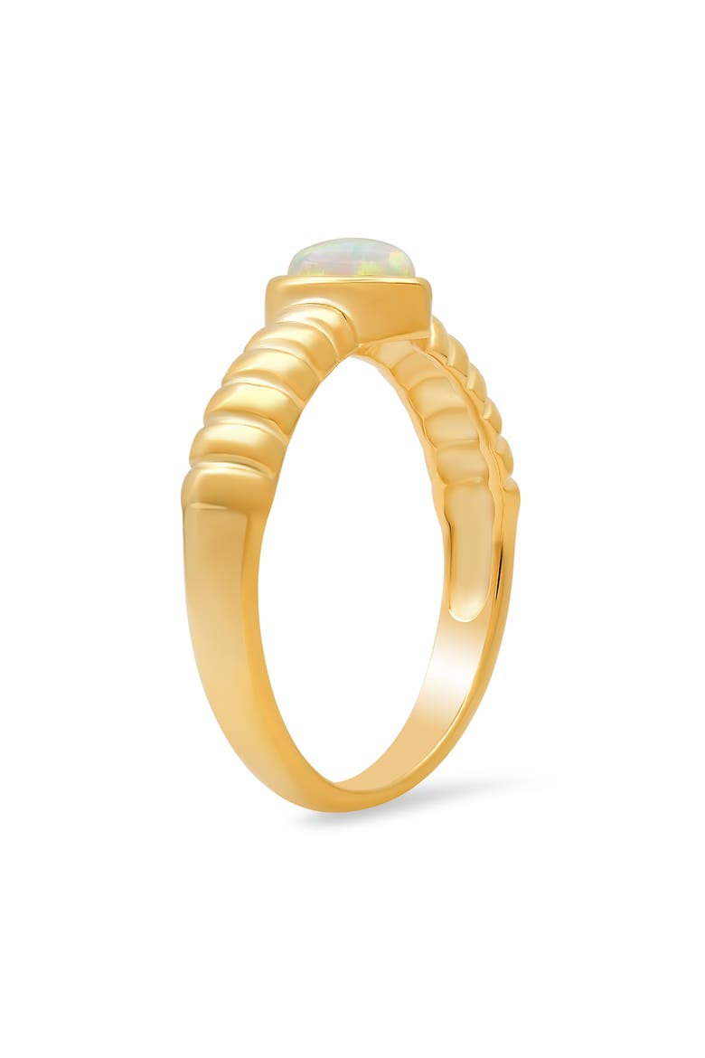Sterling Silver Bezel Set Heart Ring, Alternate, color, GOLD/OPAL