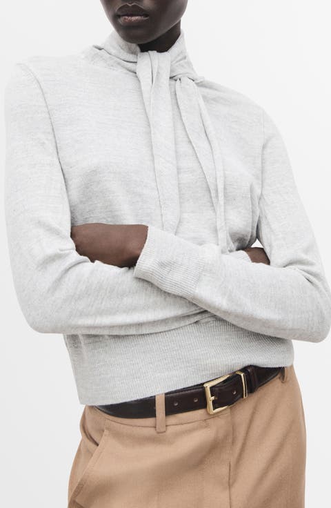 Knotted Turtleneck Sweater