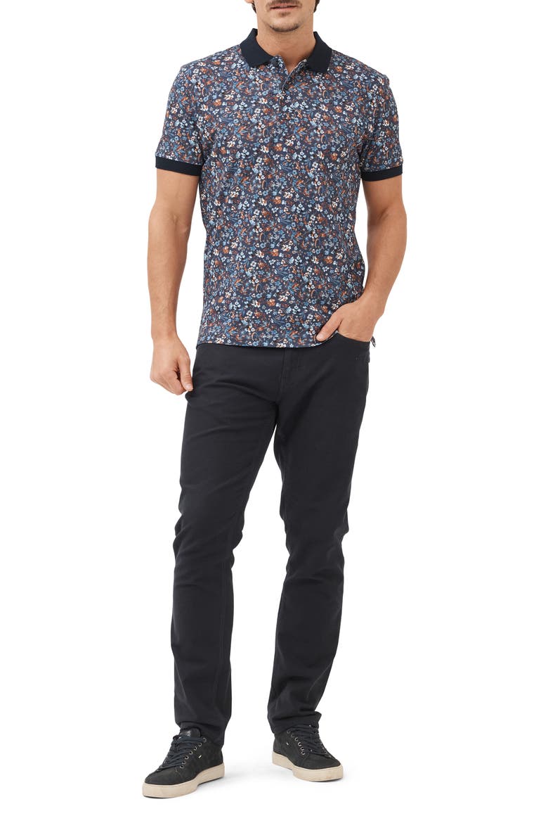 Bay of Plenty Sports Fit Floral Cotton Piqué Polo, Alternate, color, INK