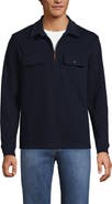 Lands' End Long Sleeve Corduroy Collar Bedford Rib Quarter Zip