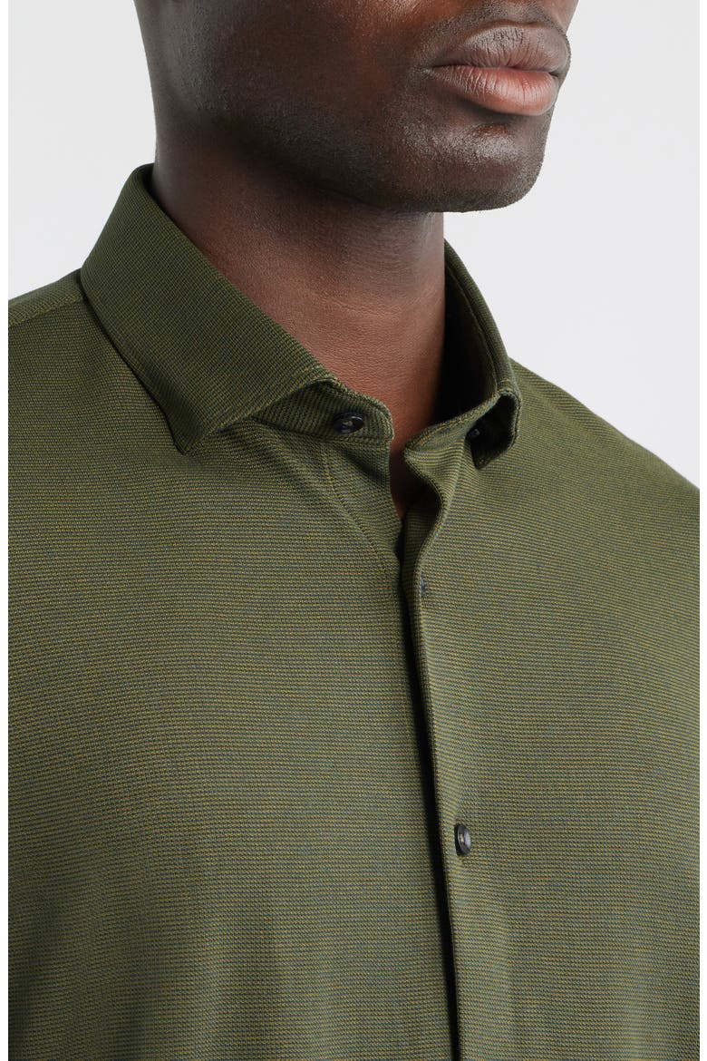 Two Tone DryTouch® Performance Button-Up Shirt, Alternate, color, OLIVE