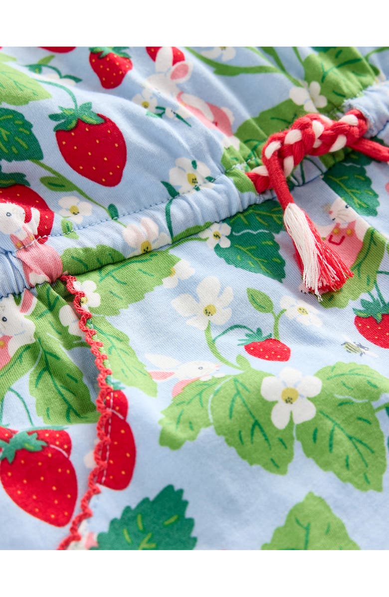 Mini Boden Kids' Strawberry Print Puff Sleeve Romper, Alternate, color,