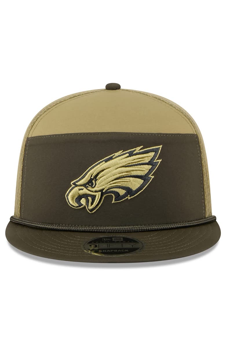 New Era Men's New Era Dark Green Philadelphia Eagles 2025 Salute to Service Split Panel 9FIFTY Snapback Hat, Alternate, color,