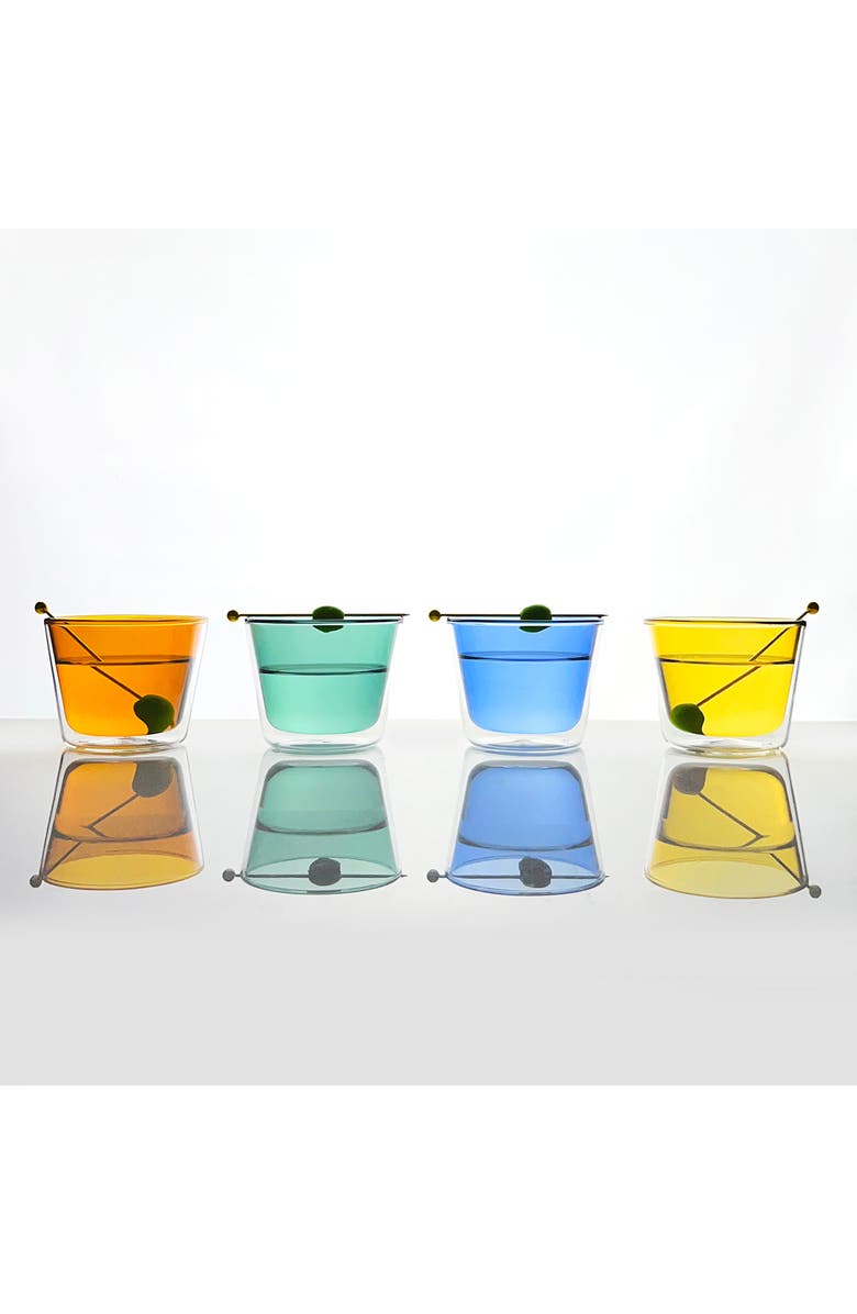 CLOUDNOLA Rocks Set of 4 Glasses, Alternate, color, Multi