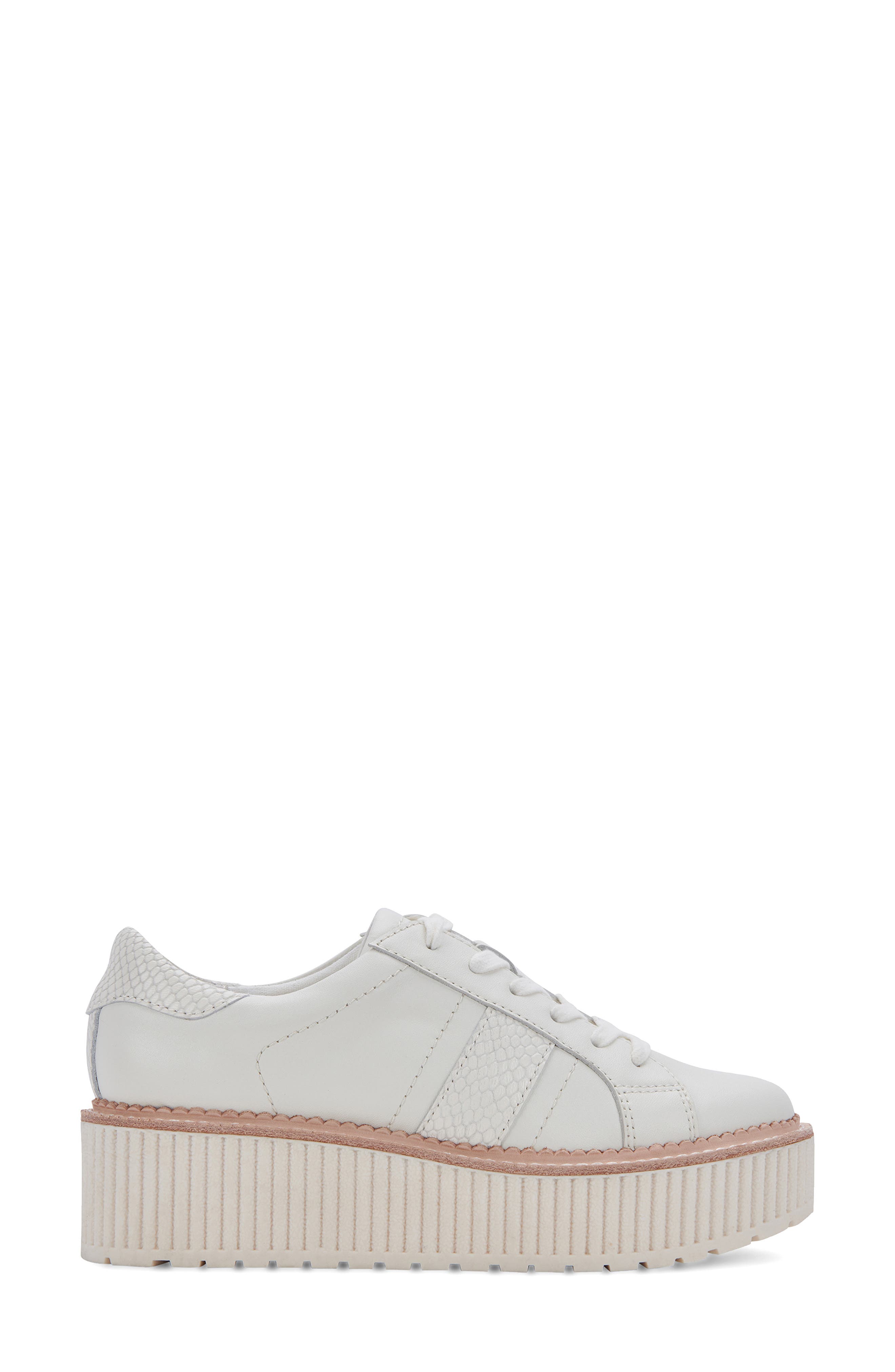 Dolce Vita Tiger Platform Sneaker, Alternate, color, White Leather