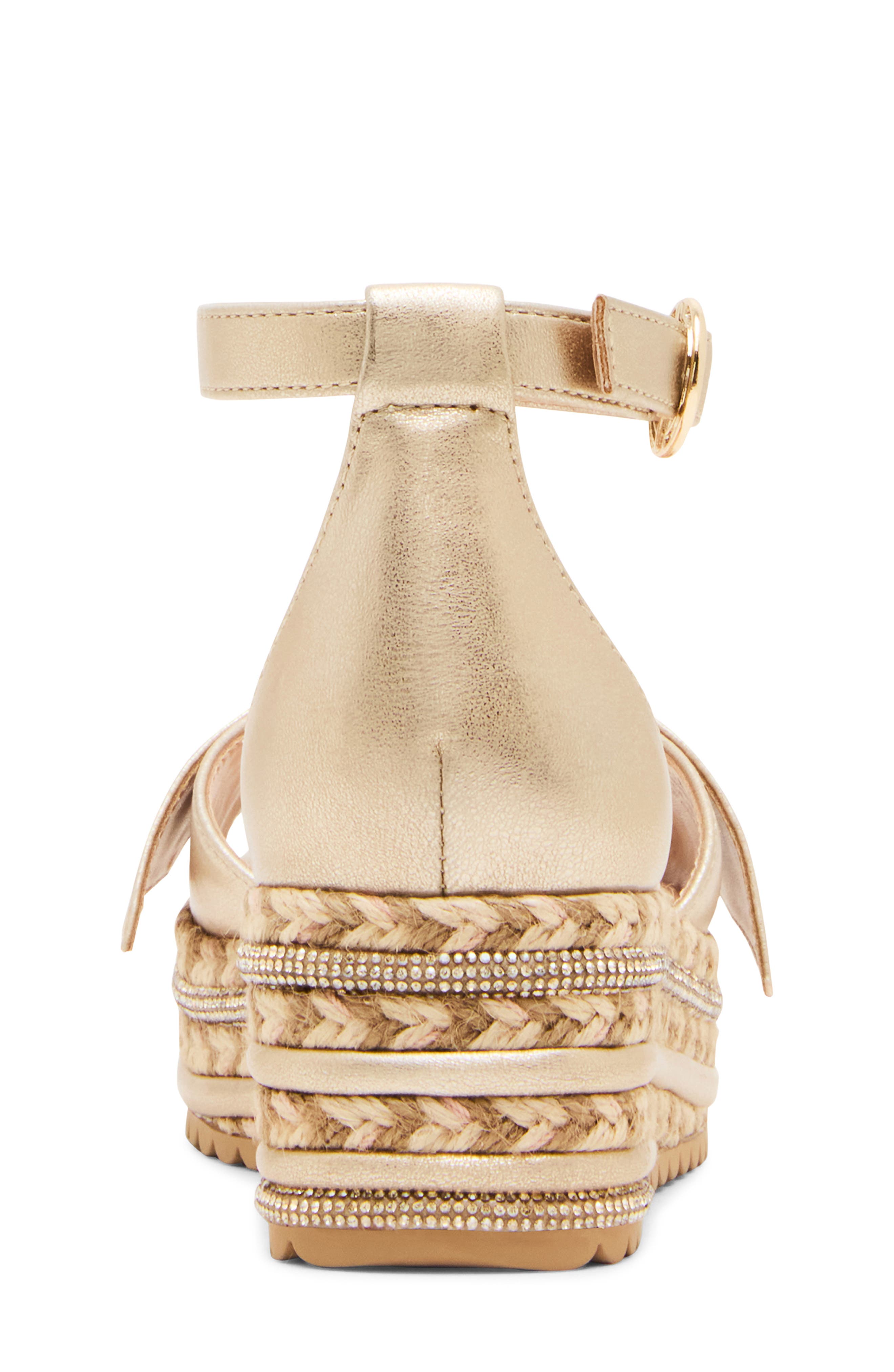 Steve Madden Kids' Lucille Ankle Strap Platform Sandal, Alternate, color, Gold