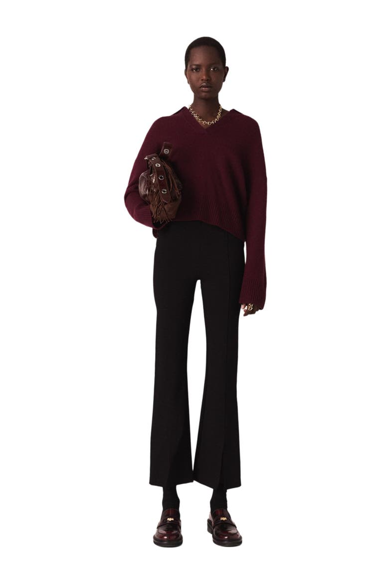 Slit trousers, Alternate, color, Black