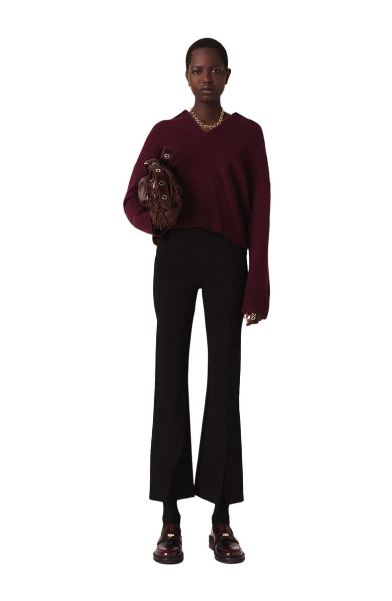 maje Slit trousers, Alternate, color, Black