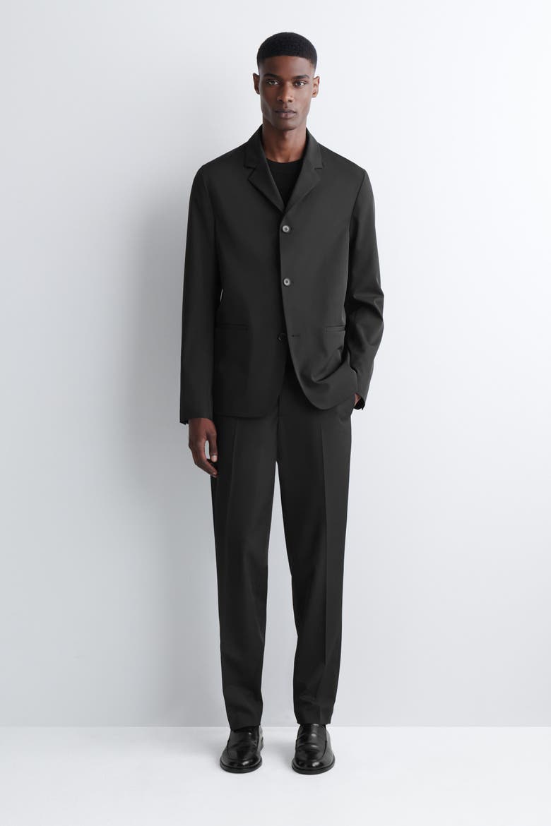 Slim Unstructured Tech-twill Blazer, Alternate, color, BLACK