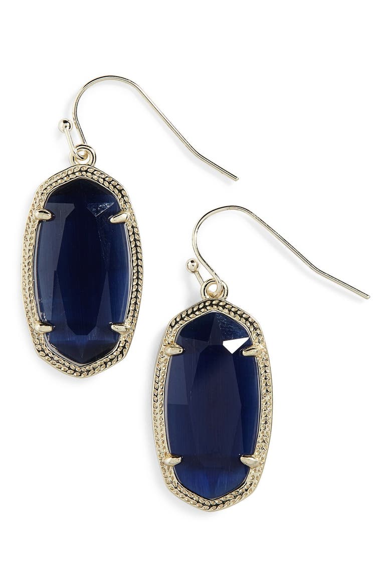 'Dani' Drop Earrings, Main, color, NAVY/ GOLD