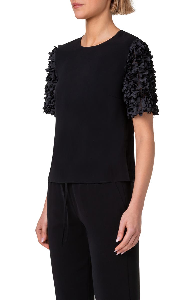 Akris punto 3D Petal Sleeve Top, Alternate, color, 