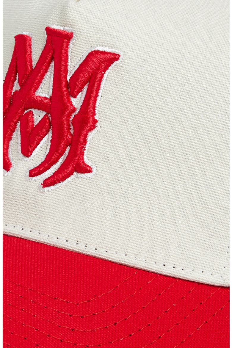 Logo Embroidered Adjustable Canvas Baseball Cap, Alternate, color, ALABASTER RED