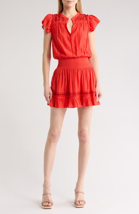 Marbelis Embroidered Tiered Dress