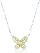 SUZY LEVIAN Pavé Cubic Zirconia Butterfly Pendant Necklace