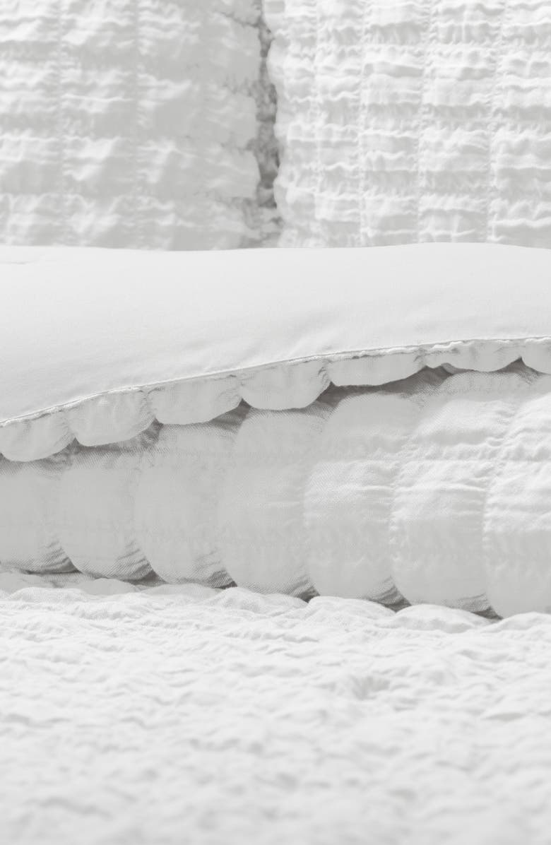 HOMESPUN Seersucker Textured 3-Piece Comforter Set, Alternate, color, White