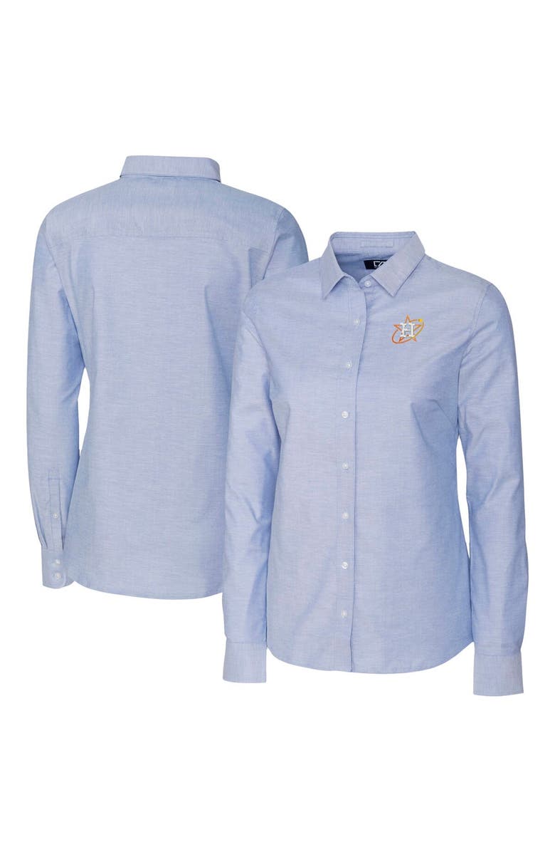 Cutter & Buck Women's Cutter & Buck Light Blue Houston Astros City Connect Oxford Stretch Dress Shirt, Main, color, 