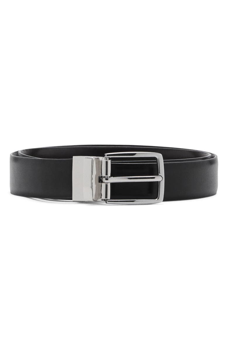 MANGO Reversible Leather Belt, Main, color,