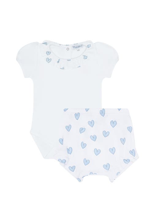 Blue Heart Print bodysuit Set - Baby