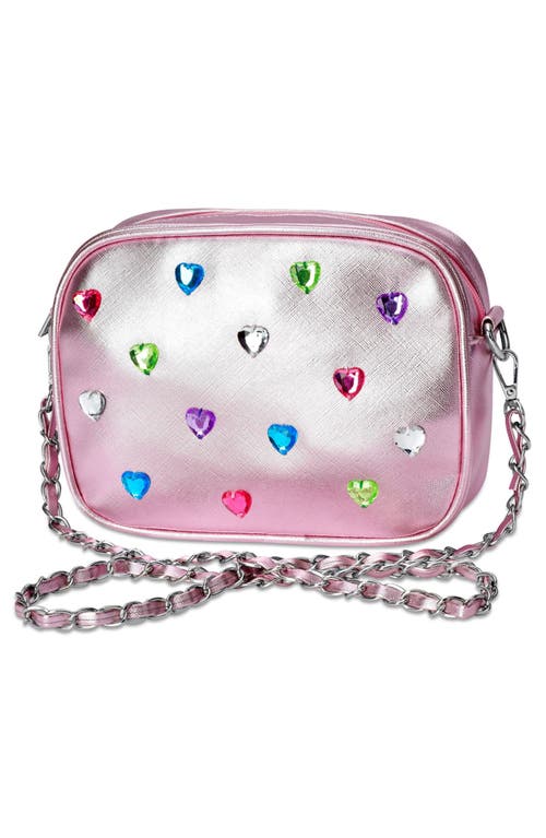 Iscream Heart Gem Crossbody Bag In Pink Multi