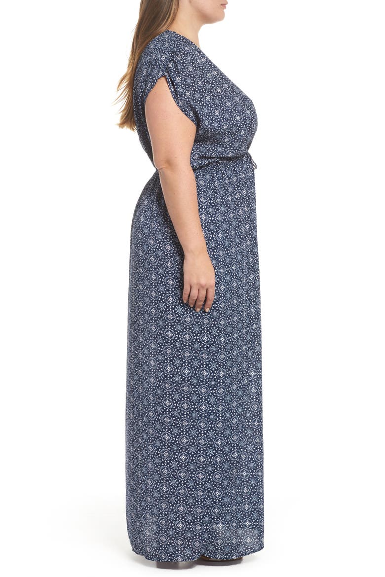 Print Cover-Up Maxi Dress, Alternate, color, GALAXY NAVY/ WHITE