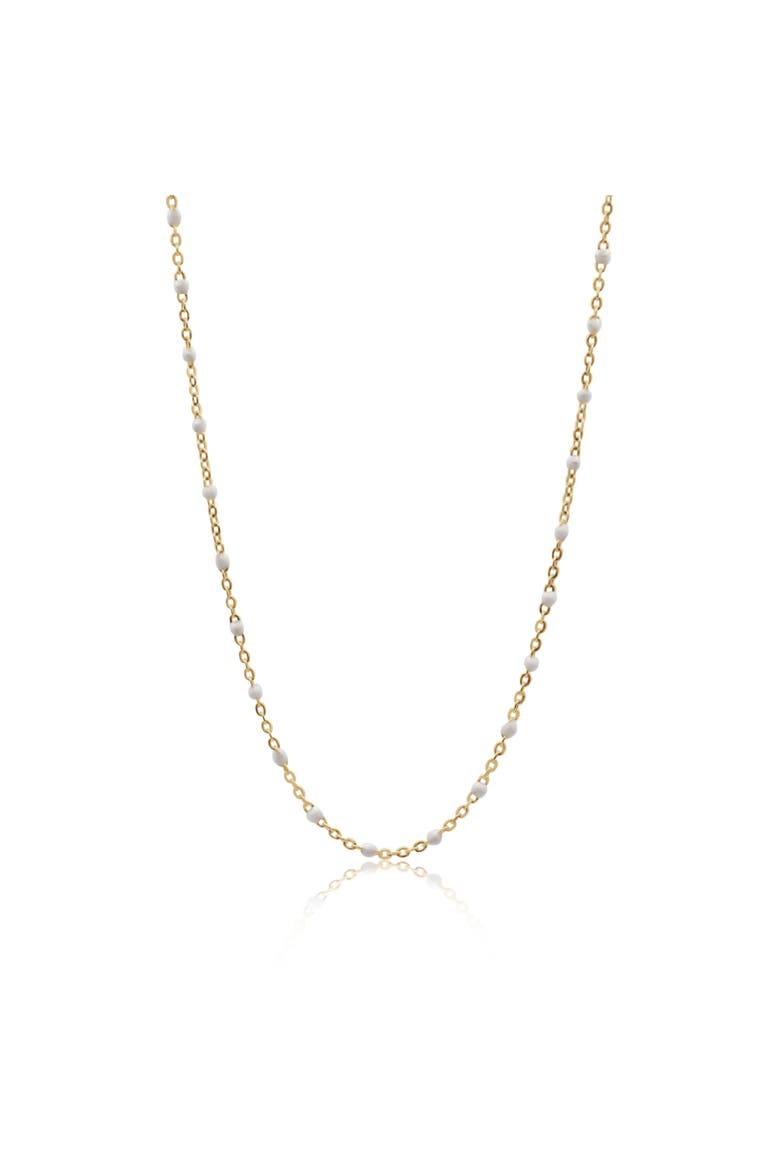 Dayton Enamel Gold Filled Necklace, Main, color, White
