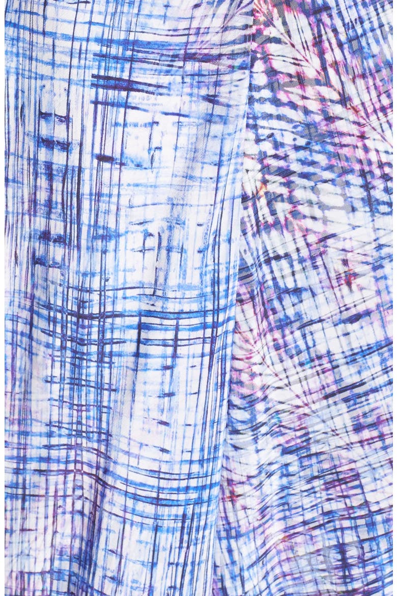 Print Silk Crepe Handkerchief Hem Maxi Dress, Alternate, color, BLUE MULTI