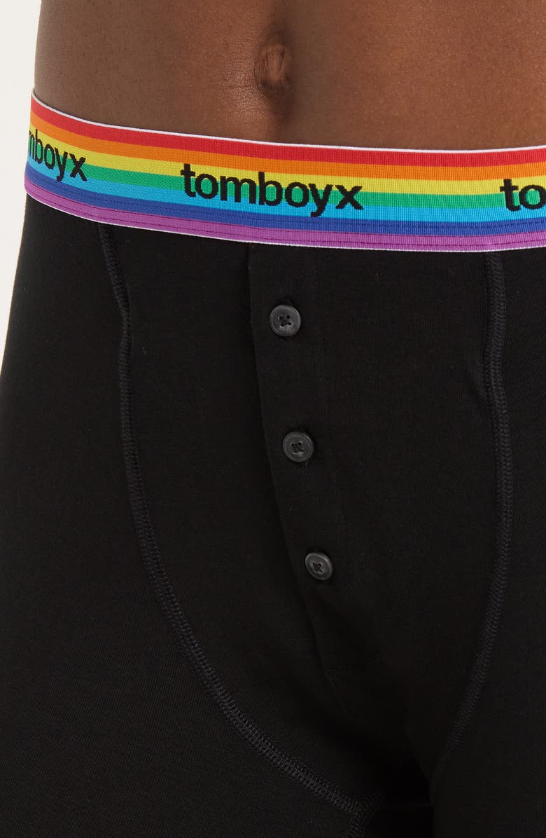 TomboyX 6-Inch Fly Packing Boxers, Alternate, color, Rainbow Logo