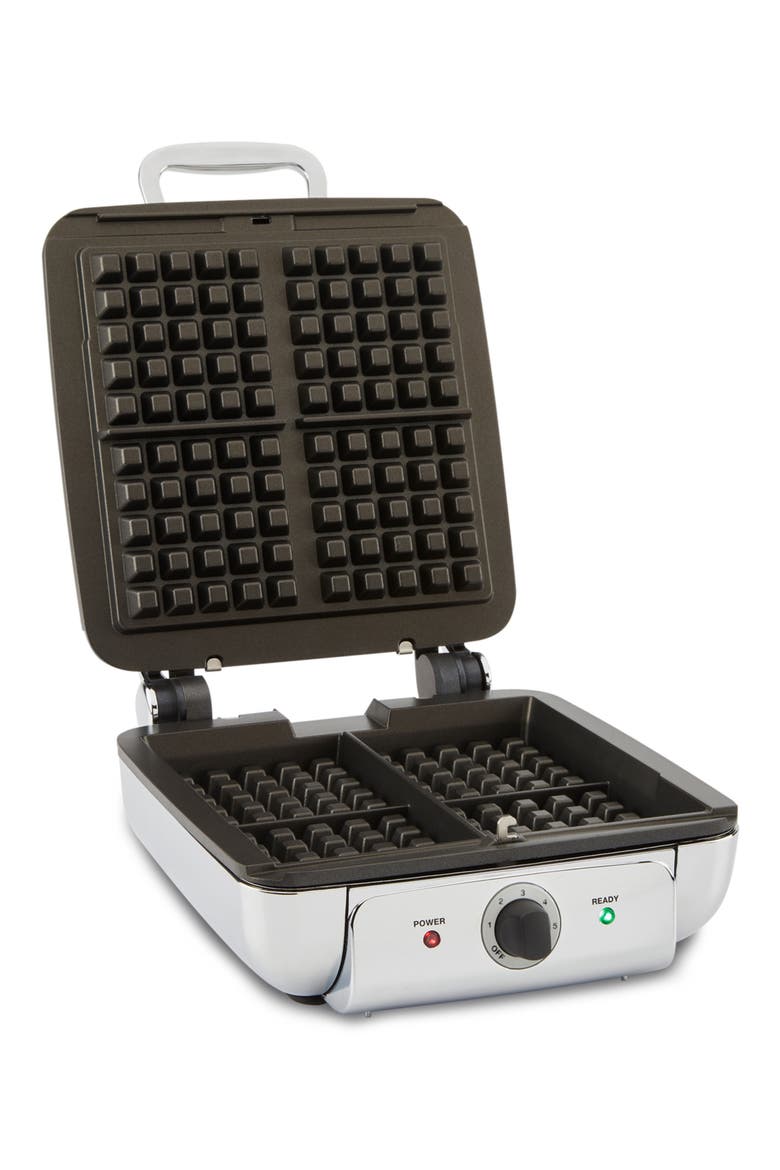 Square Belgian Waffle Maker, Alternate, color, STAINLESS