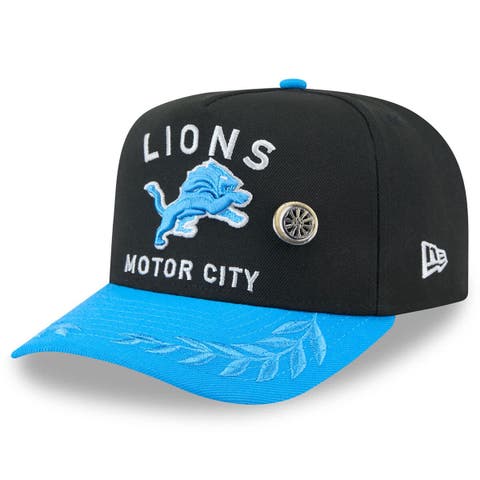 Men's New Era Black/Blue Detroit Lions 2025 NFL Draft On Stage A-Frame 59FIFTY Fitted Hat