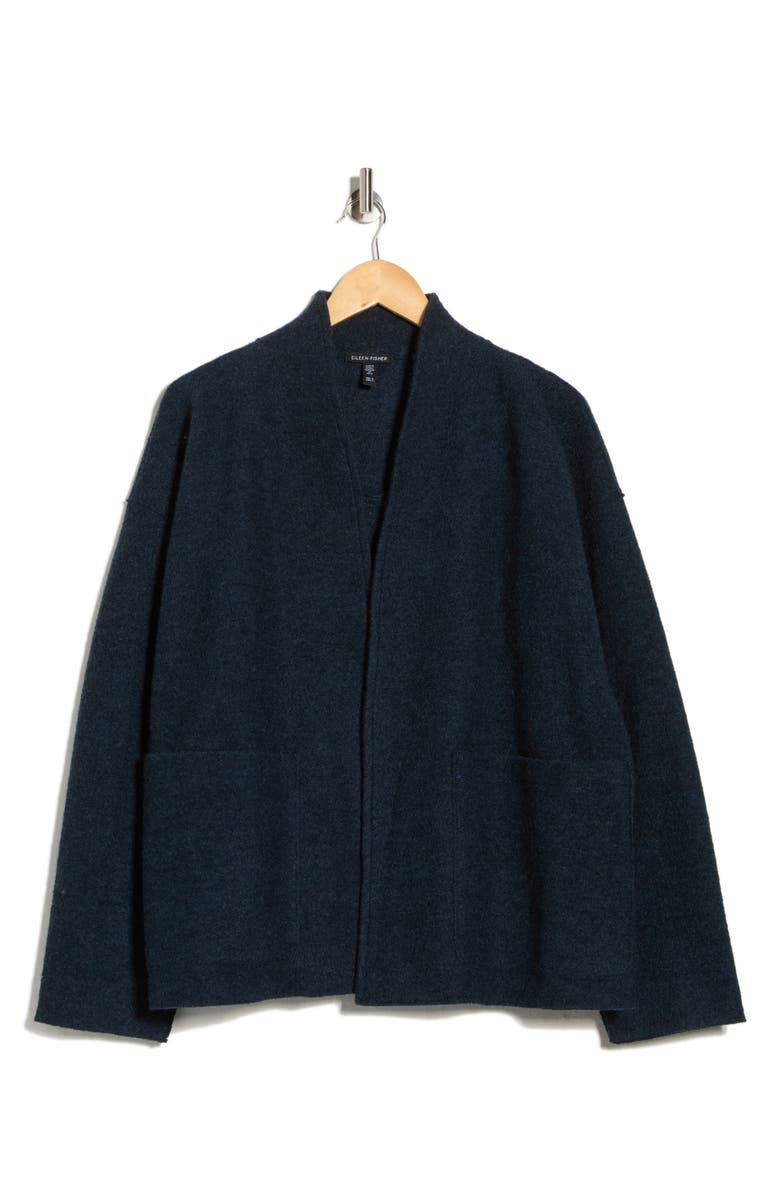 Eileen Fisher High Collar Wool Jacket, Alternate, color, Deep Adriatic