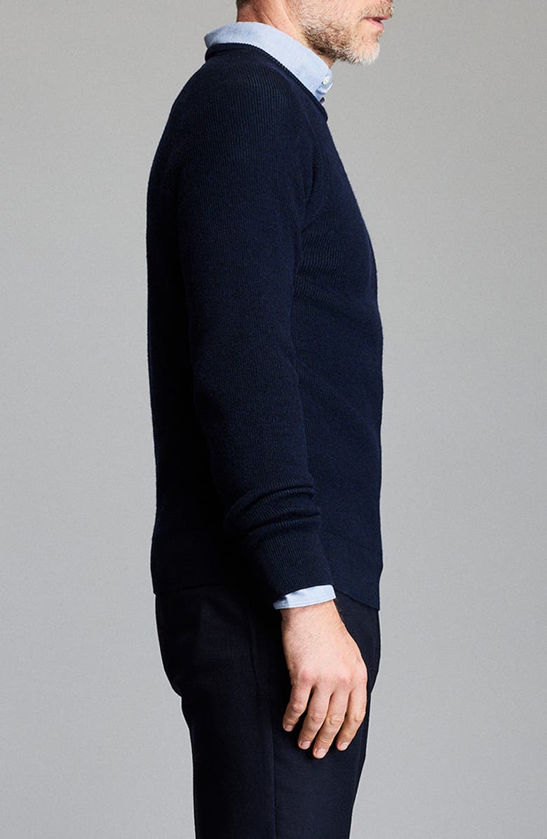 Billy Reid Bishop Rib Wool & Cotton Sweater, Alternate, color, Carbon Blue