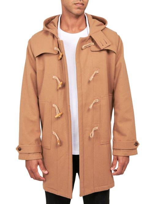 Construct Solid Wool Toggle Coat In Khaki