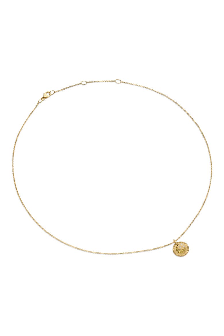 Cable Collectibles Moon & Stars Necklace with Diamonds & Yellow Sapphires in 18K Gold, Alternate, color, GOLD/ DIAMOND/ YELLOW SAPPHIRE