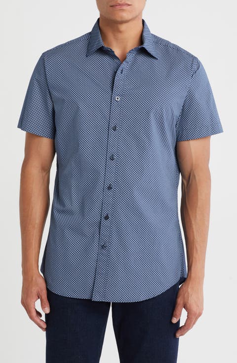 Oxford Terrace Short Sleeve Cotton Button-Up Shirt