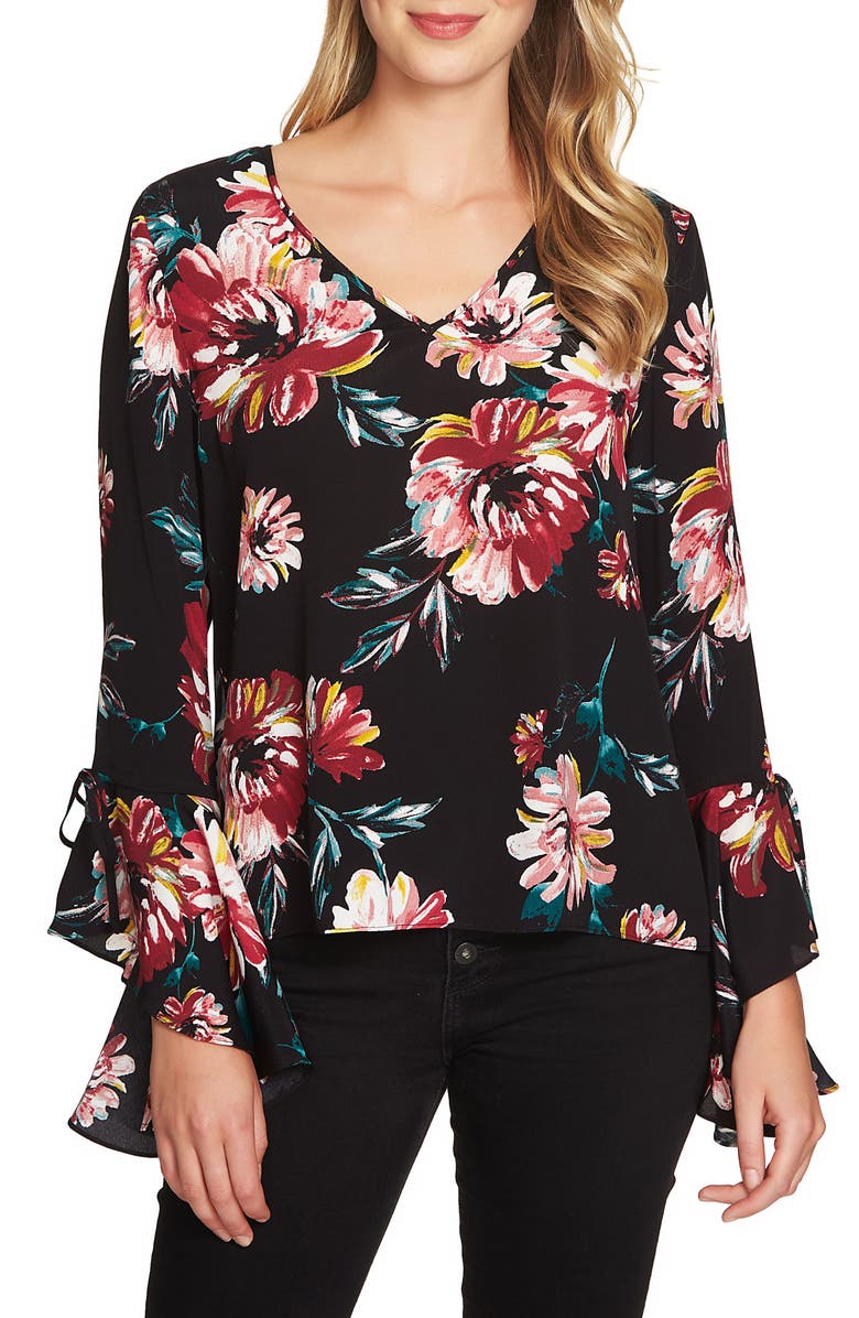 1.STATE Print Cascade Sleeve Blouse, Main, color,