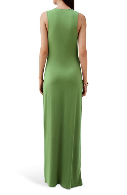 Next Slinky Ruched Maxi Dress In Green