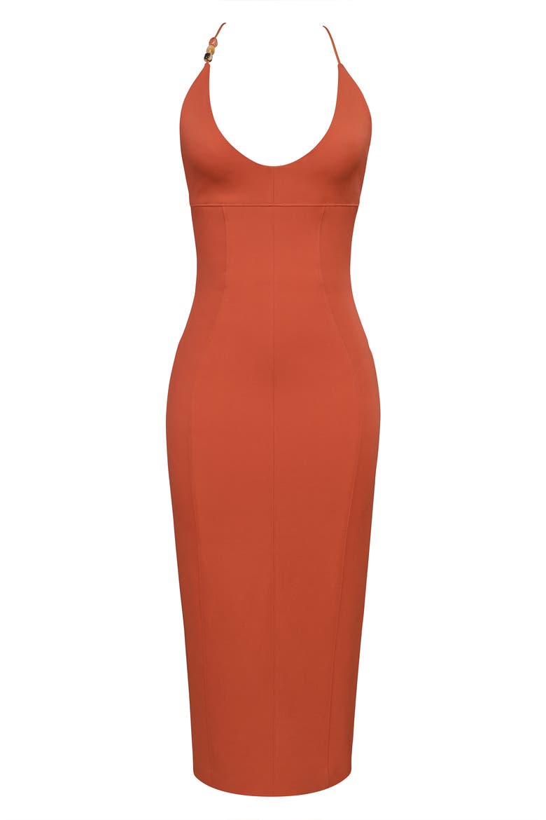 Ria Body-Con Midi Dress, Alternate, color, TERRACOTTA