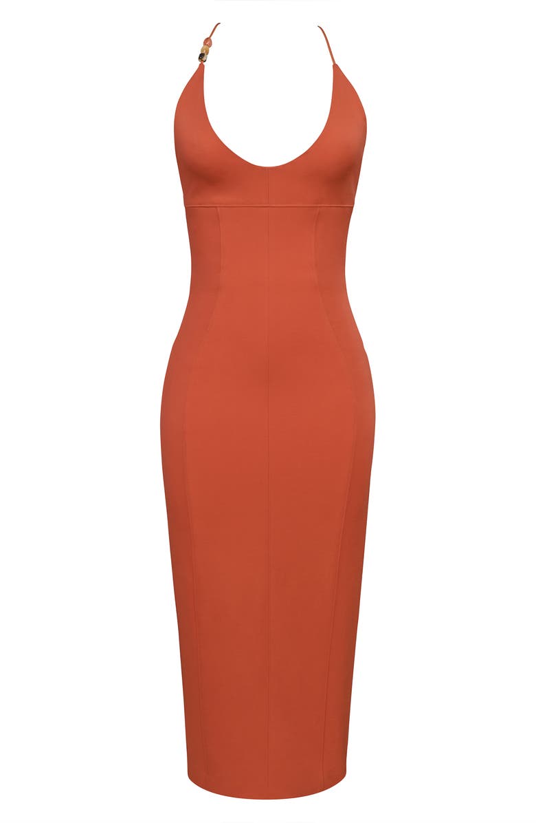HOUSE OF CB Ria Body-Con Midi Dress, Alternate, color, Terracotta