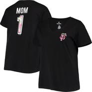 PROFILE Women's Black San Francisco Giants Plus Size #1 Mom 2-Hit V-Neck T-Shirt
